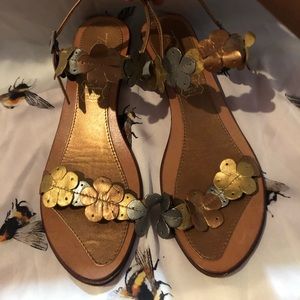 Toscanio Flowers Kitten Heels Sandals